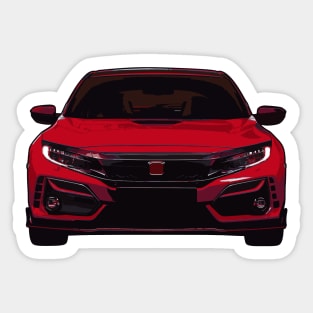 Red Civic Type R Illustration Sticker